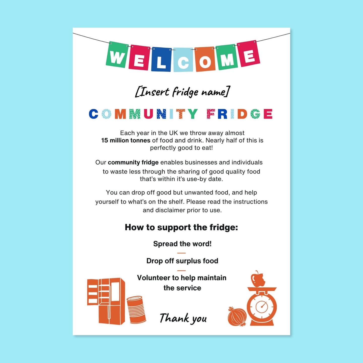 Hubbub Poster All community fridge resources - Hubbub