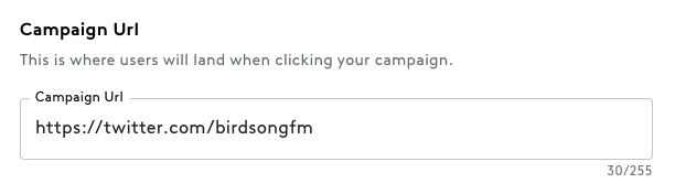 Radio app campaign URL.