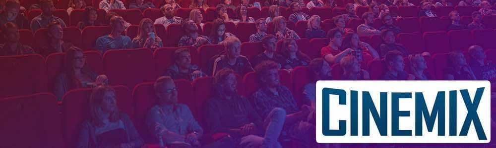 The audience in a busy cinema with the Cinemix logo in the bottom-right corner.