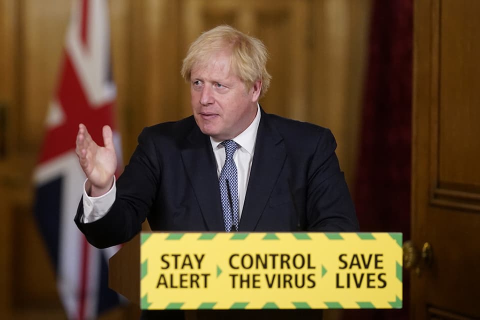 Boris Johnson COVID announcement.