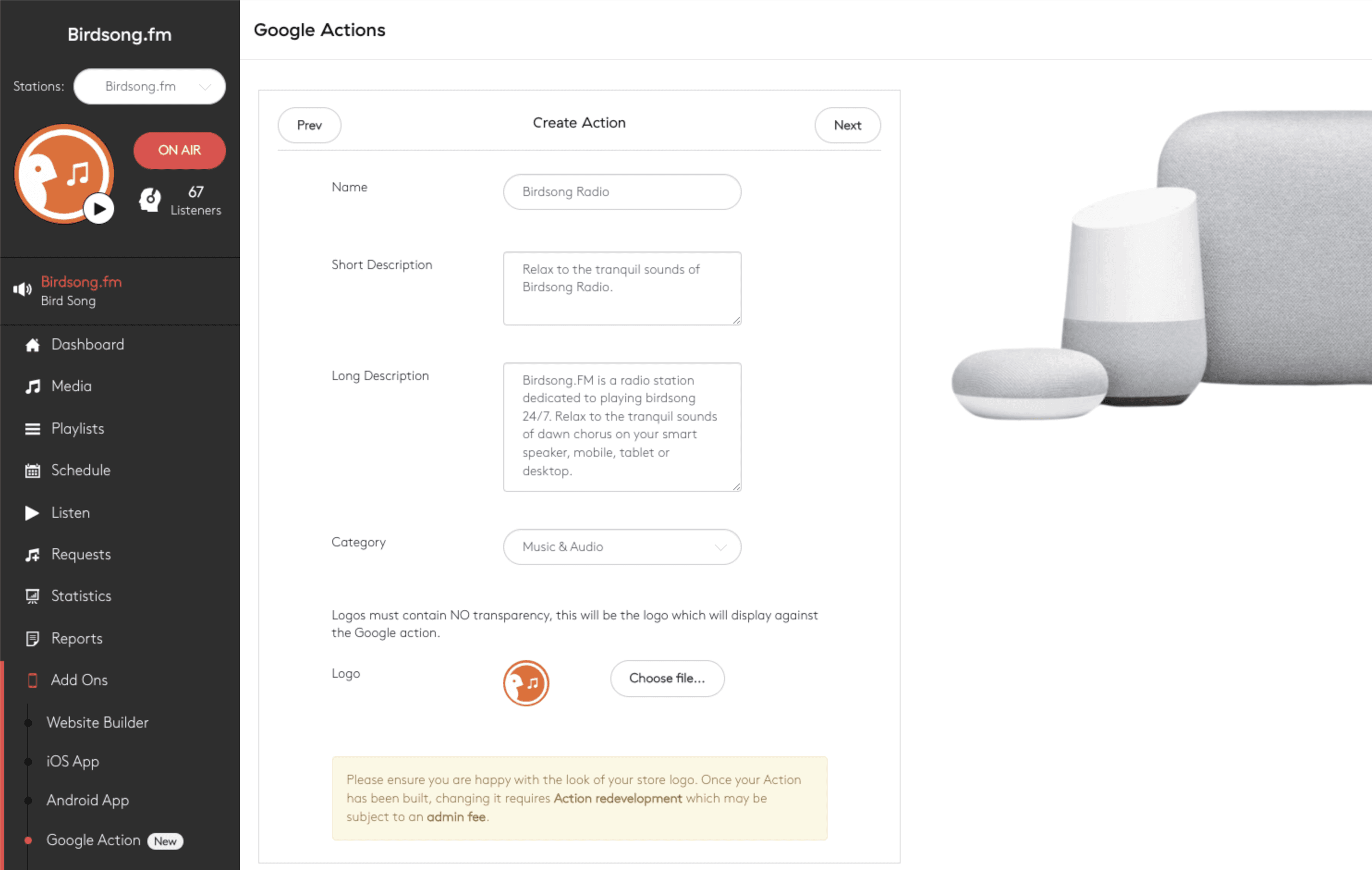 Play local radio on google deals home