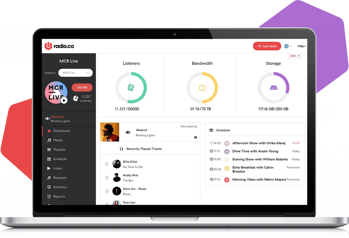 Radio.co platform in action