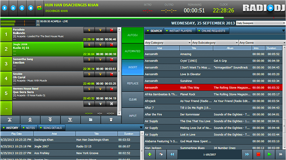 Broadcast online radio software