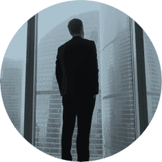 Visorie man in window