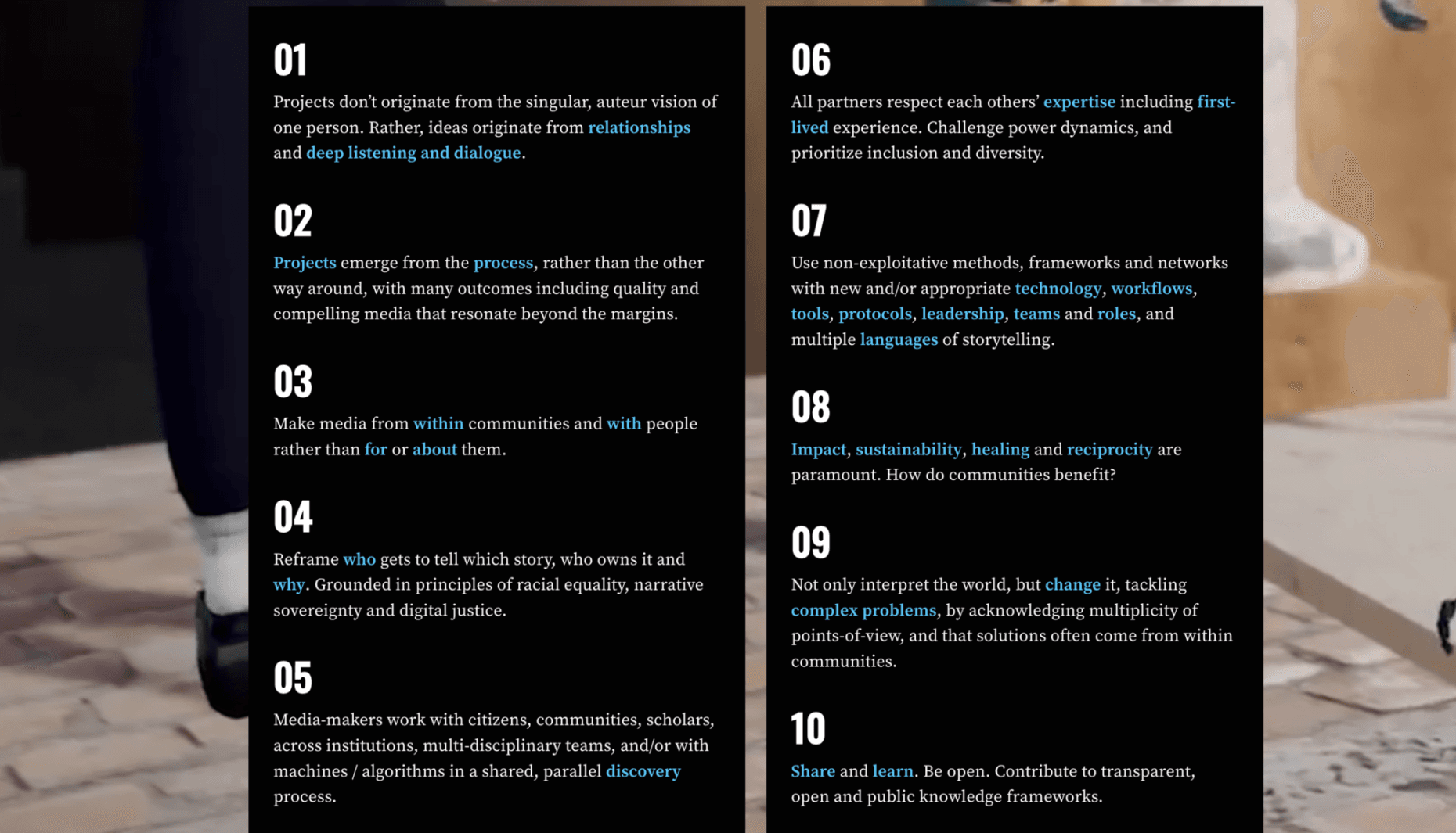 The Co Creation Manifesto by MIT Open Documentary Labs Co Creation studio