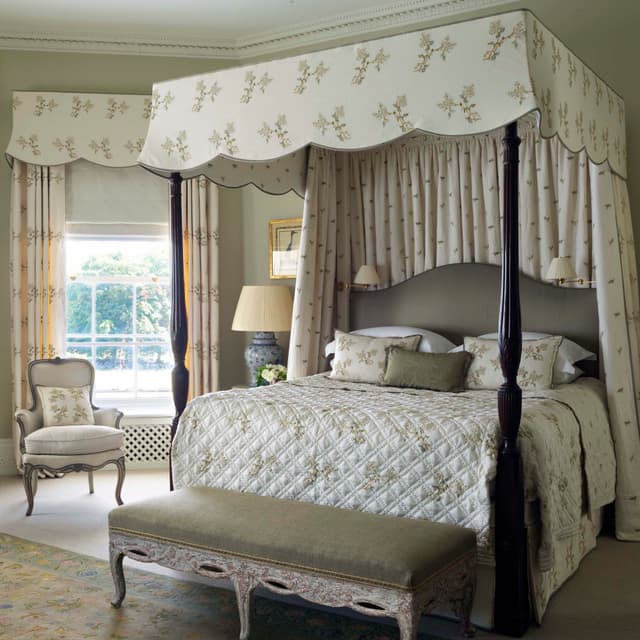 F469 Hand Embroidery Fabric Bedroom