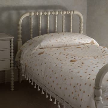Pom Pom Bedcover in Faded Yellow