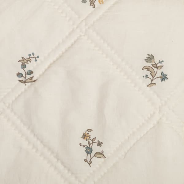 BC360 B Detail – Sprigs to leafy border in blue bed cover