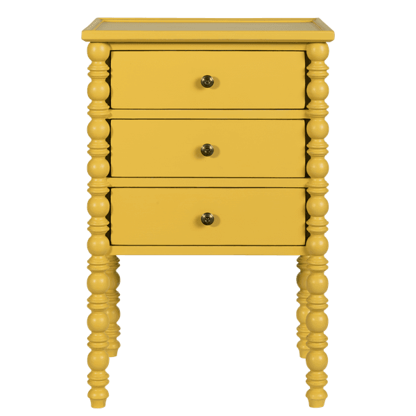 BOB031 41 – Bobbin bedside table three drawers