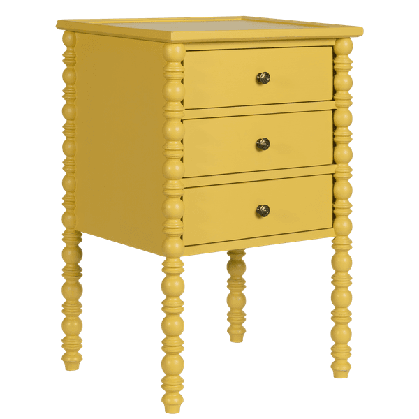 BOB031 41a – Bobbin bedside table three drawers