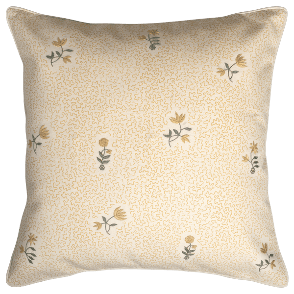 CP36 15 20x20 – Wild Flower on Printed Squiggles in Faded Yellow