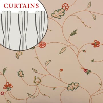 Queen Ann rust curtains