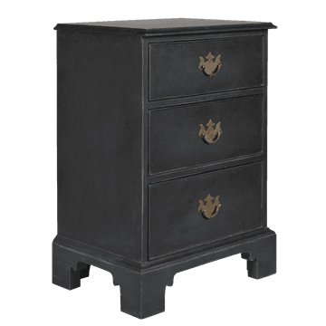 Bedside table with ornate handles
