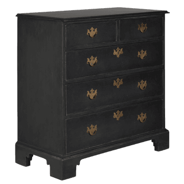Chest of drawers with ornate handles