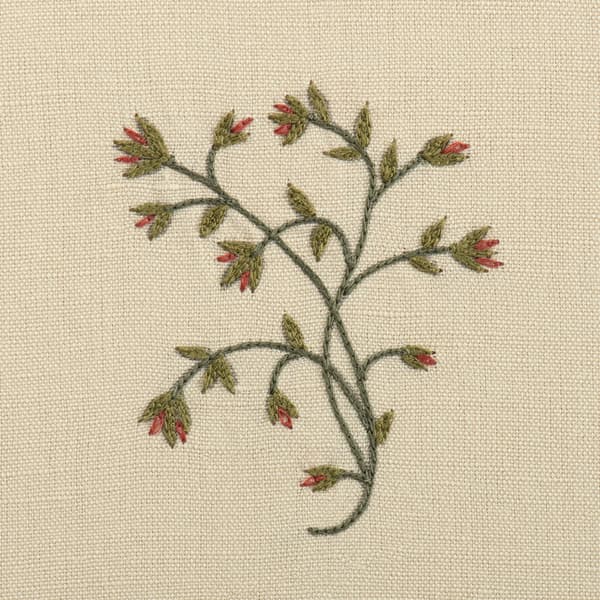 F854 SP R Detail 3 – Meadow Flowers Sprig in Rust