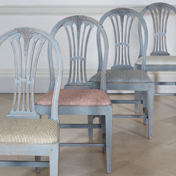 FP023 Tiny Stripe Chairs – Tiny Stripe in Seamist