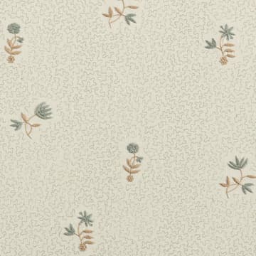 Wildflowers on printed squiggles in faded seafoam