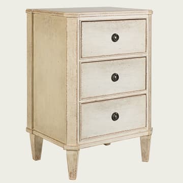 Bedside table with three drawers