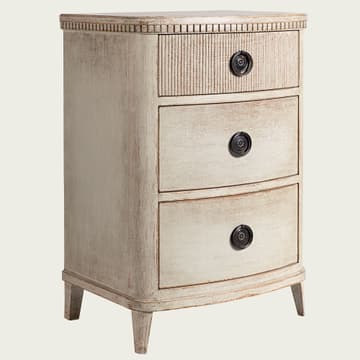 Bedside table with ribbed top drawer