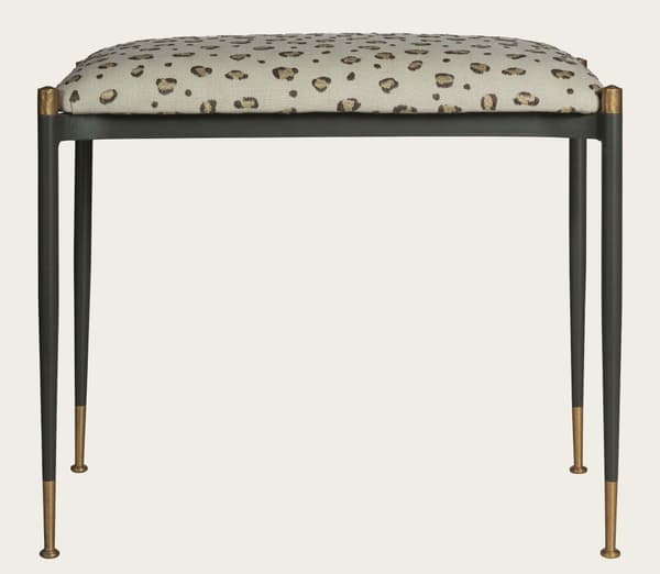 Mid020 Snuggle – Stool with metal frame & brass trim