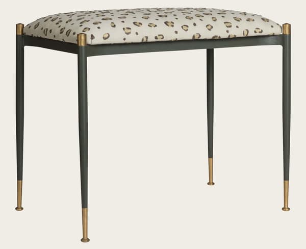 Mid020A Snuggle – Stool with metal frame & brass trim