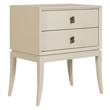 Bedside table with two drawers with pineapple pull