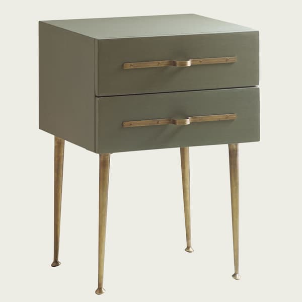 MID039 A 13 Ma – Bedside table with two drawers & metal handles