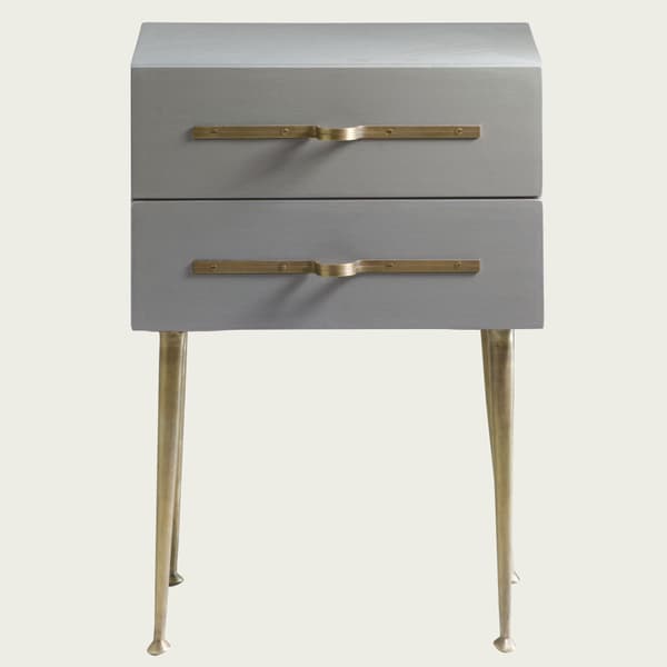 MID039 A 19 M – Bedside table with two drawers & metal handles