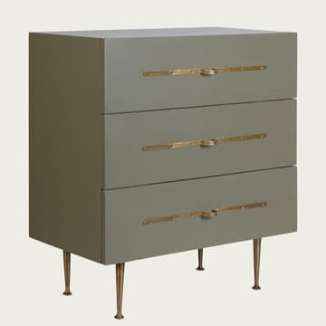 Small chest of drawers with metal handles