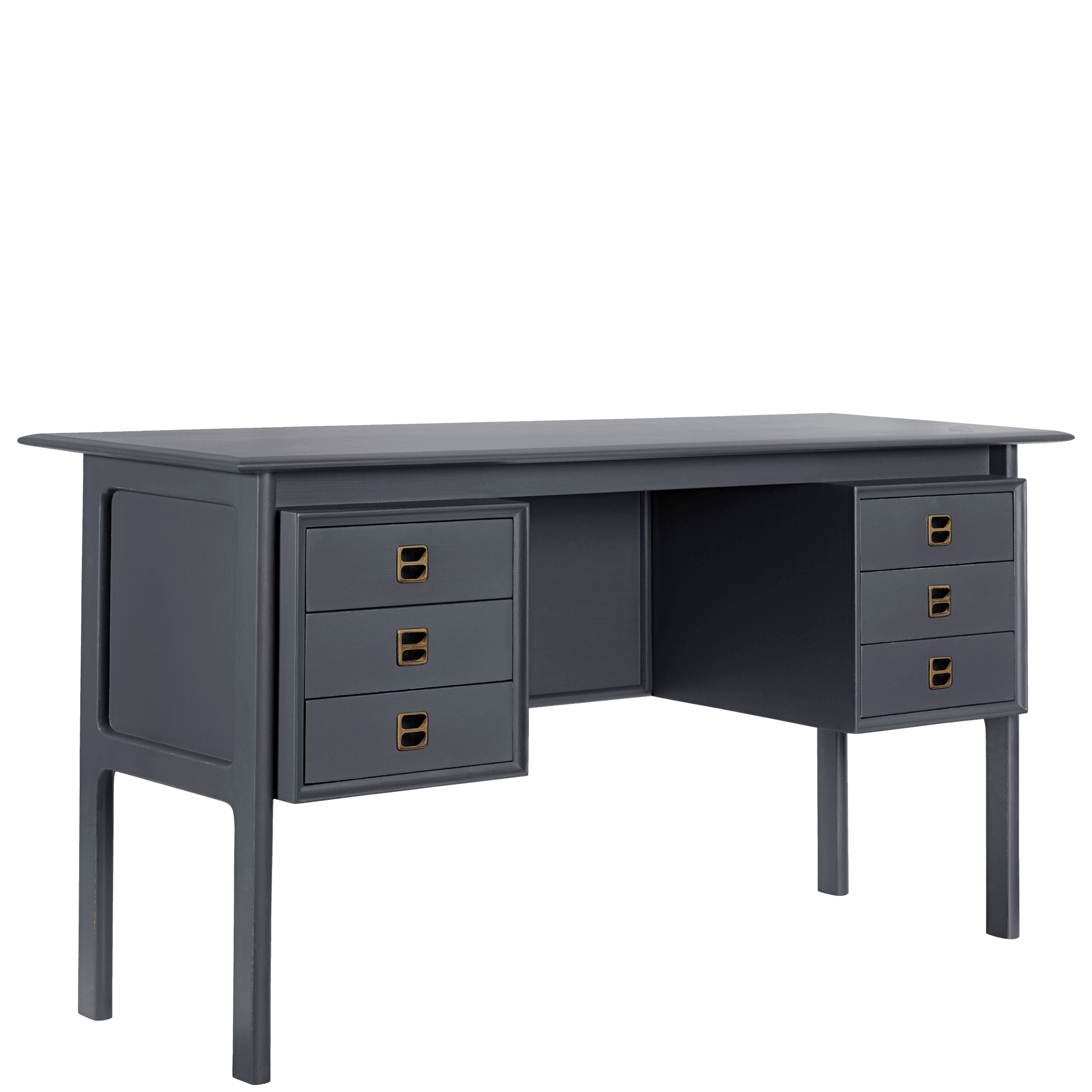 Black desk with side drawers deals