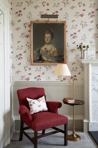 PUSEY 9812 – Fleurs sereines wallpaper in Antique Red