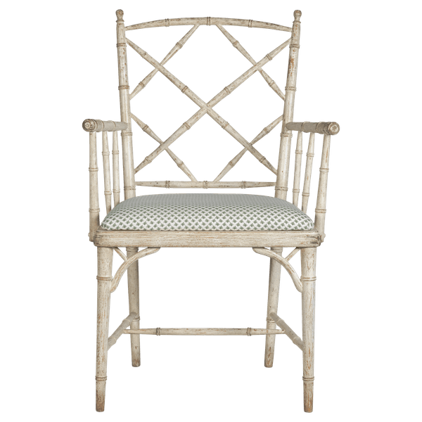 TRO029 38 – Faux bamboo armchair with lattice back