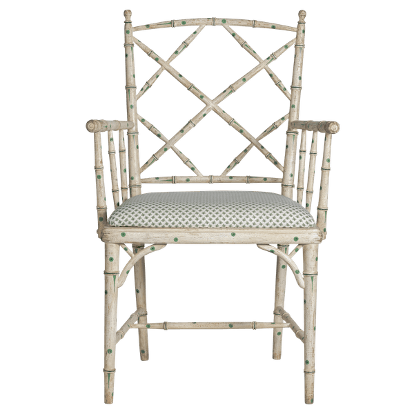 TRO029 38 G – Faux bamboo armchair with lattice back