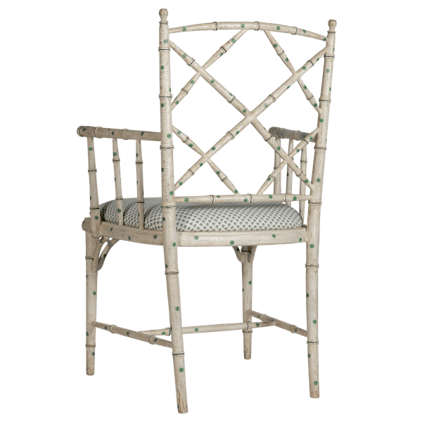 TRO029 38 Gba – Faux bamboo armchair with lattice back