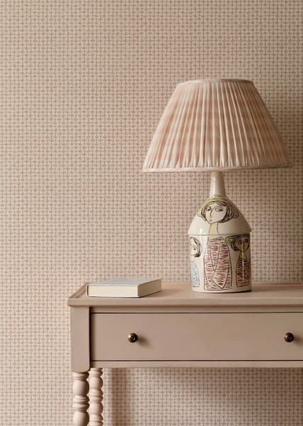 WCT003 04 with Bobbin Bedside4 – Cupid Wallpaper in Pale Pink