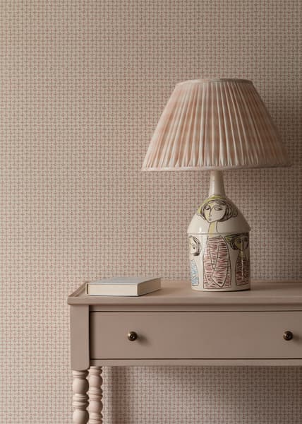 WCT003 04 with Bobbin Bedside4 – Cupid Wallpaper in Pale Pink