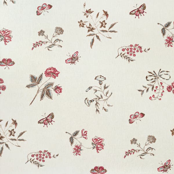 WCT005 01 Full Sample – Fleurs sereines wallpaper in Antique Red