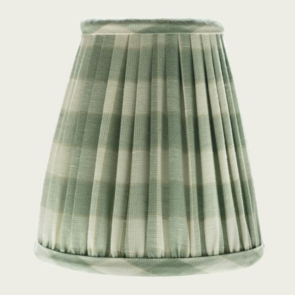 LS1 FC1004 – Candle Lampshade in Small Check Green Accent