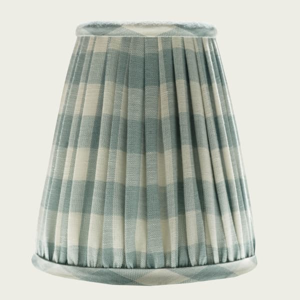 LS1 FC1007 – Candle Lampshade in Small Check Antique Blue