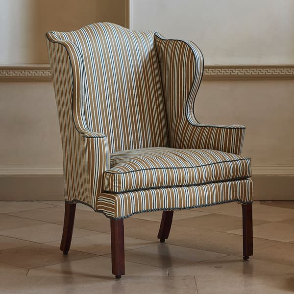 FTS100 04 Marcel Chair – Marcel Stripe in Seamist & Antique Blue