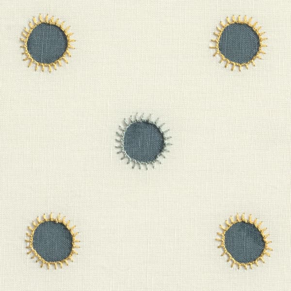 Fp3300 Sy Detail – Dots in indigo with sun in seafoam/gold