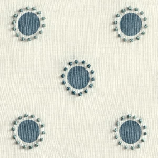 Fp3400 Is Detail – Dots in indigo with french knots in indigo/seafoam