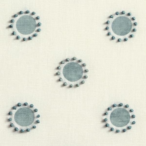 Fp3401 S Detail – Dots in seafoam with french knots in seafoam