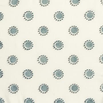 Dots in seafoam with french knots in seafoam