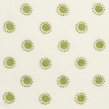 Dots in lime with french knots in lime