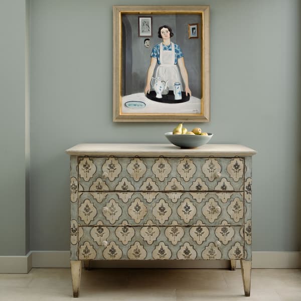 Chelsea Textiles French Country Commode – Stencil painted commode