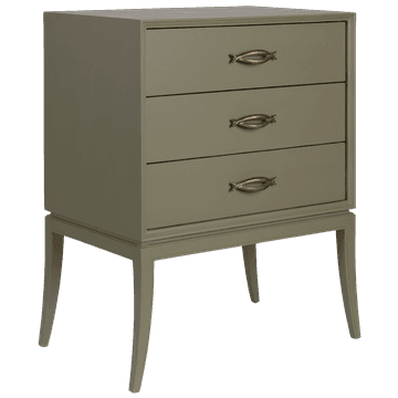 Large bedside table with twisted pulls