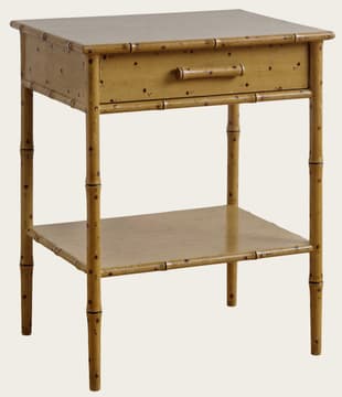 Faux bamboo side table with drawer