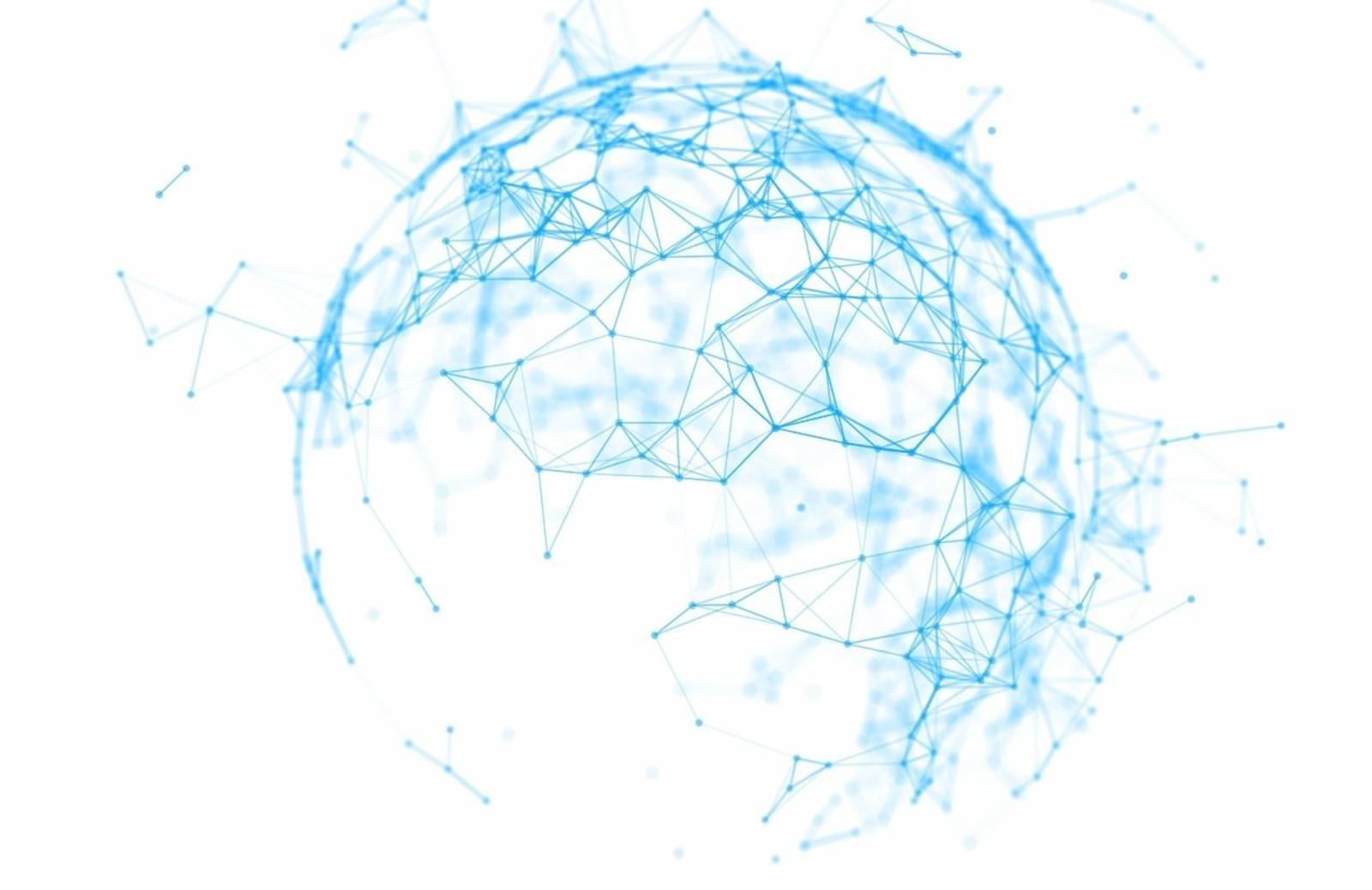 Around the world globe sphere network