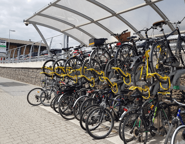 Bike Shelter At Train Station